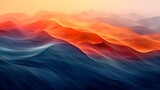 A stirring visual of abstract waves flowing in a gradient of sunset colors, providing an energetic and inspiring backdrop for diverse creative applications.
