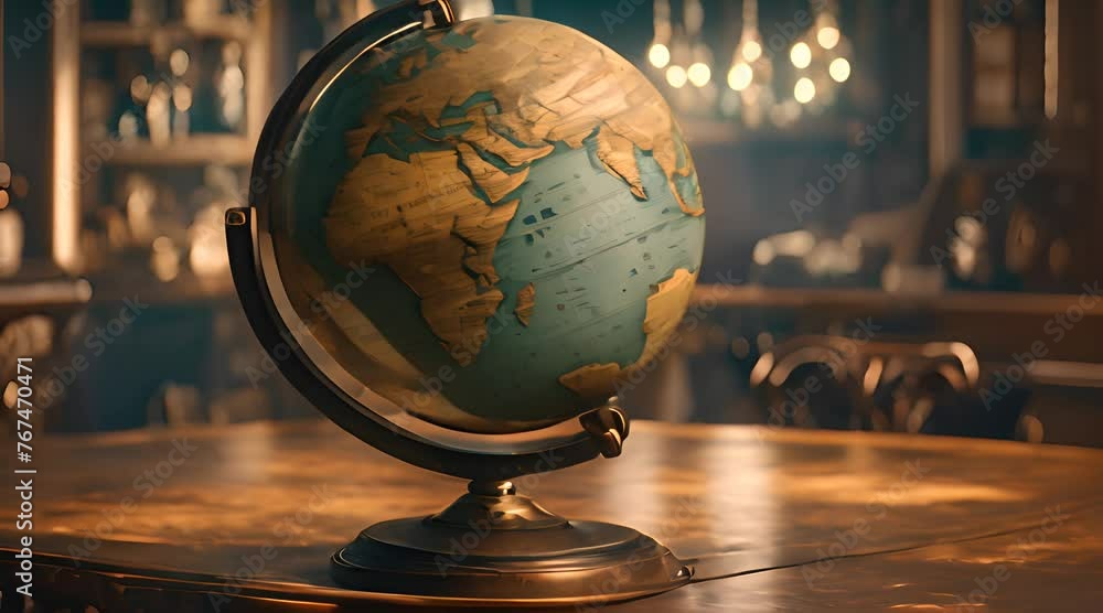 Old globe on the table