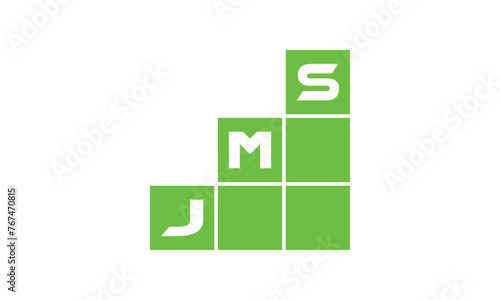 JMS initial letter financial logo design vector template. economics, growth, meter, range, profit, loan, graph, finance, benefits, economic, increase, arrow up, grade, grew up, topper, company, scale
