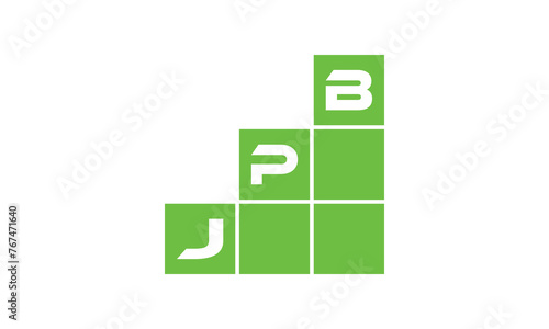 JPB initial letter financial logo design vector template. economics, growth, meter, range, profit, loan, graph, finance, benefits, economic, increase, arrow up, grade, grew up, topper, company, scale photo