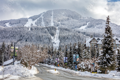 March Snowstorm in Whistler Village, BC photo