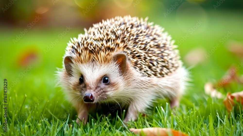 Adorable hedgehog in enchanting forest environment with dreamy blurred background Adorable hedgehog in enchanting forest environment with dreamy blurred background