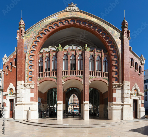 VALENCIA, SPAIN - FEBRUARY 17, 2022: The Mercado de Colon - market builiding.