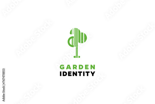 Template logo design for garden or plant identity service
