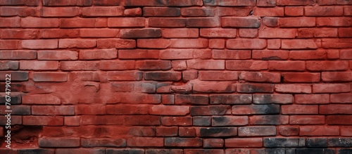 A detailed closeup of a brown brick wall with a unique hole in the brickwork. The rectangle pattern creates an artistic touch with tints of magenta