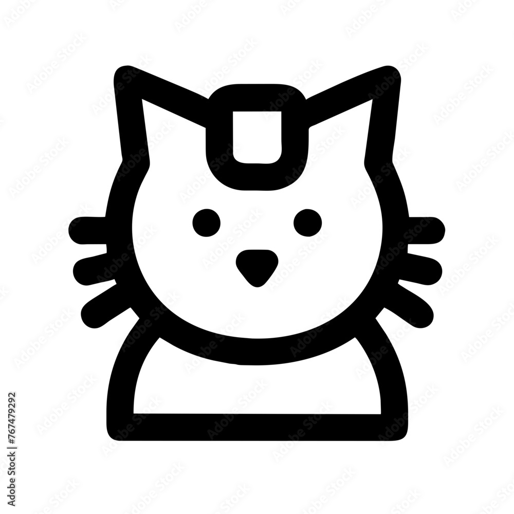 Cute Cat vector icon silhouette illustration on a Transparent Background Cute Cat vector icon silhouette illustration on a Transparent Background