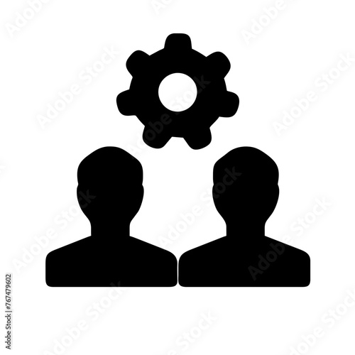 People vector icon illustration silhouette on a Transparent Background