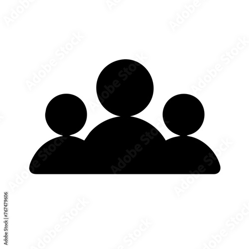People vector icon illustration silhouette on a Transparent Background