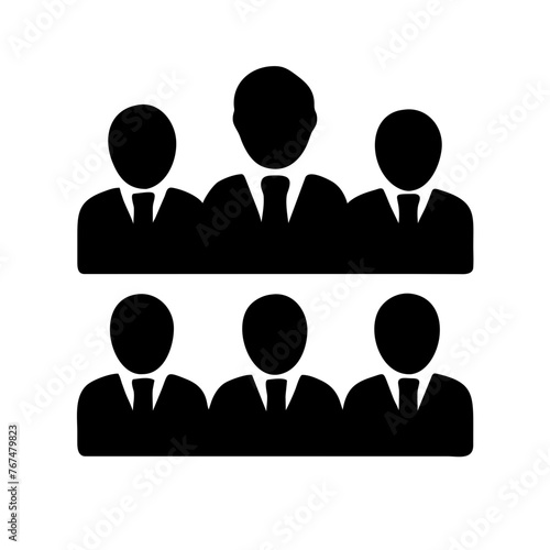 People vector icon illustration silhouette on a Transparent Background