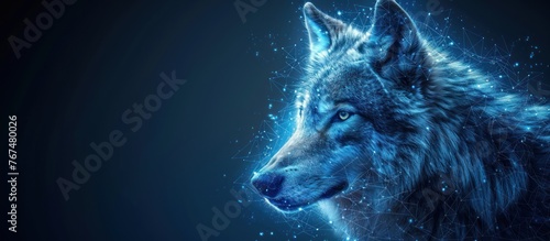 Abstract blue wolf head