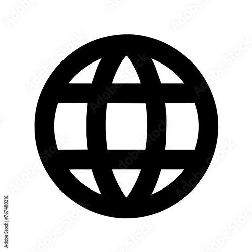 Globe icon on a Transparent Background 