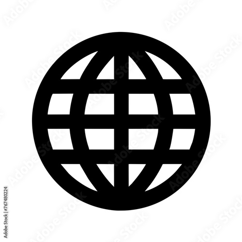 Globe icon on a Transparent Background 