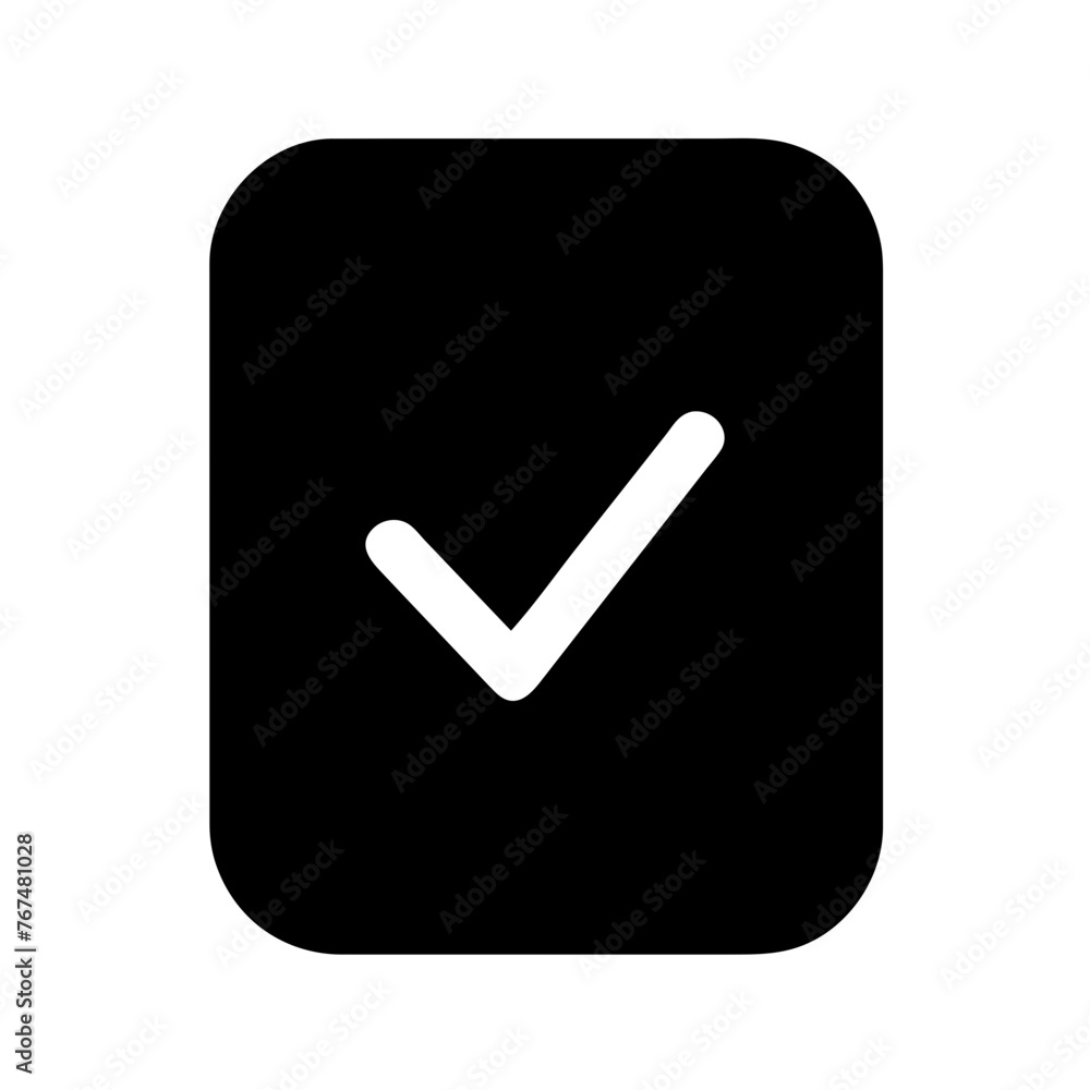 Black Check icon on a Transparent Background Black Check icon on a Transparent Background
