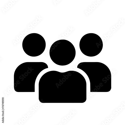 People vector icon illustration silhouette on a Transparent Background