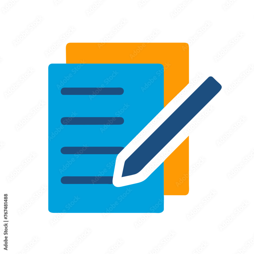 Paper document notes icon on a Transparent Background Paper document notes icon on a Transparent Background