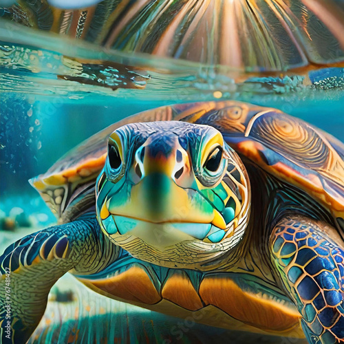 gros plan d une tortue sous-marine