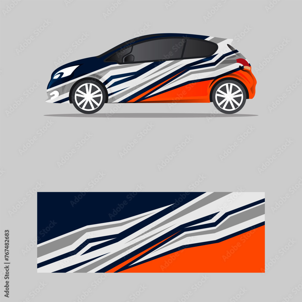 Graphic abstract stripe racing background designs for vehicle