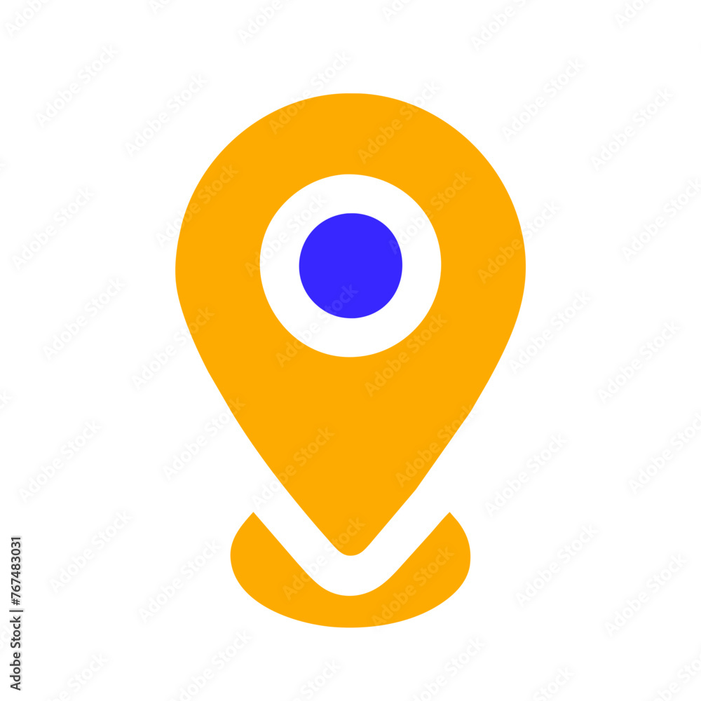 Map pin location icon. Modern GPS markers. Vector illustration on a Transparent Background