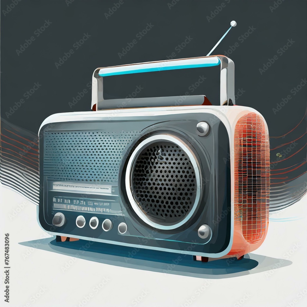 Vector Illustration of a retro Radio Vector Illustration of a retro Radio