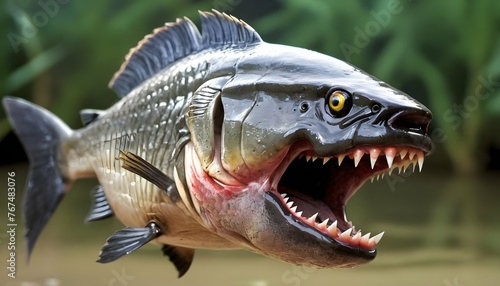 A Fierce Piranha Baring Its Razor Sharp Teeth © Sadia
