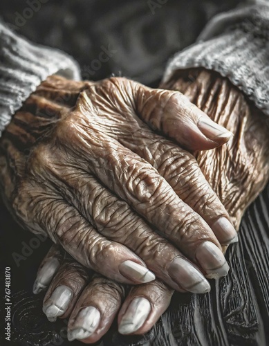 Aging Gracefully: Wrinkled Hands Tell the Story of Time's Passage