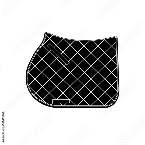 Vector flat horse equestrian saddle pad isolated on white background