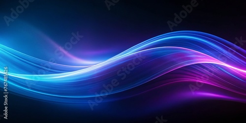 Abstract Grainy Blue Purple Color Gradient Wave Background