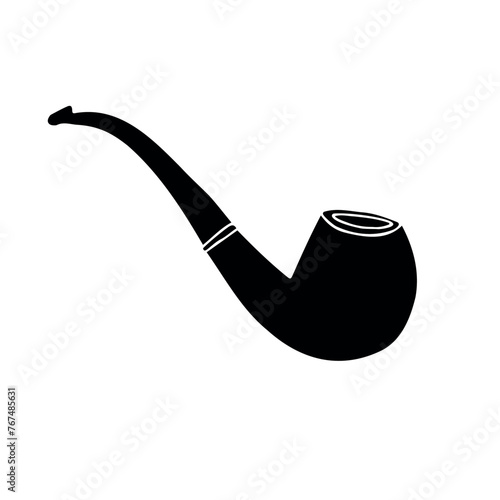 Vector hand drawn doodle sketch smoking pipe isolated on white background