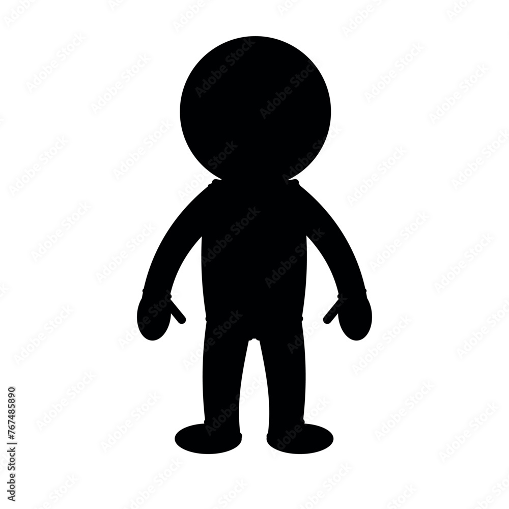 Vector flat cosmonaut silhouette isolated on white background Vector flat cosmonaut silhouette isolated on white background
