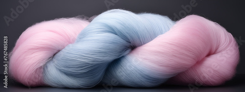 Luxurious Pink and Blue Cotton Candy Textures on Dark Background photo