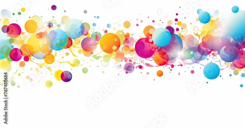 beautifull vector background with colorful splashes and bubbles on white. A beautifull background  banner design with white space in the center for text or logo.