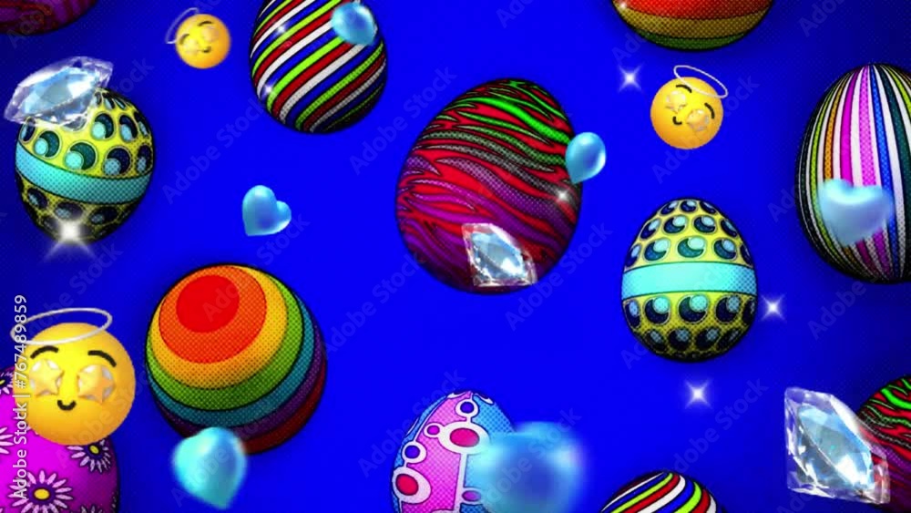 Easter eggs on a colorful background Easter eggs on a colorful background