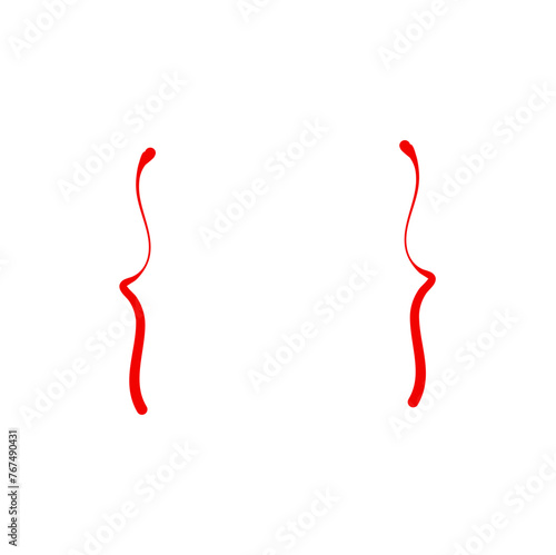 Hand drawn red brackets icon