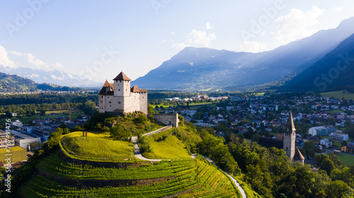View of medieval Gutenberg castle, palace of the Prince of Liechtenstein