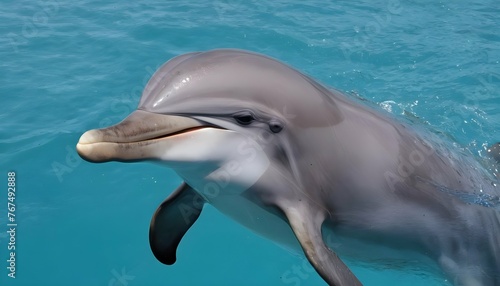 A Dolphin Swimming With A Smile On Its Face