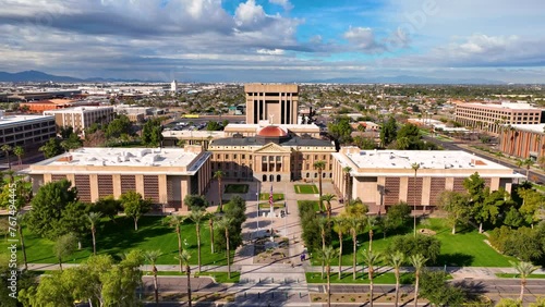 Arizona State Capitol, State Senate and House of Representatives building aerial view in city of Phoenix, Arizona AZ, USA. 