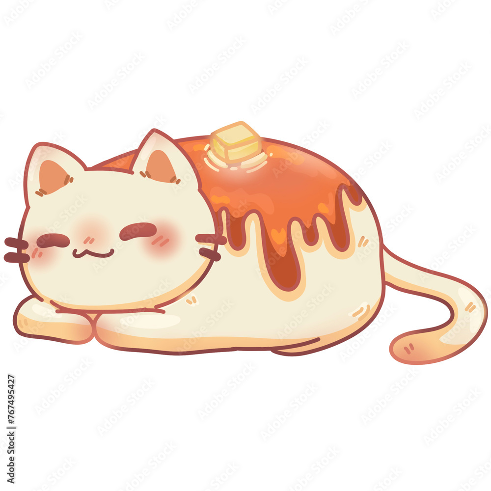 Pancake Cat Is Lying Down