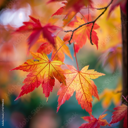 Autumn Leaves in Radiant Colors