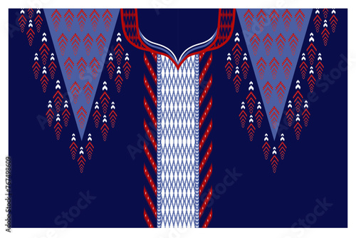 Fotografija Man collar decoration, tradition ikat style, unique and nicety
