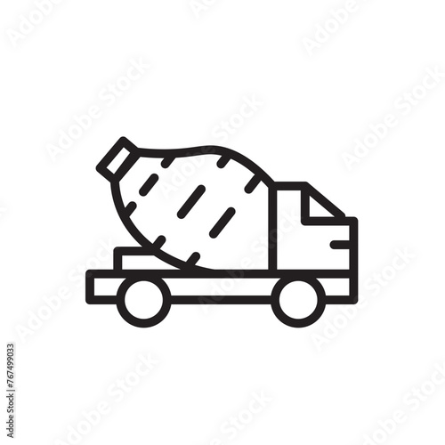 Build Fabric Truck Line Icon