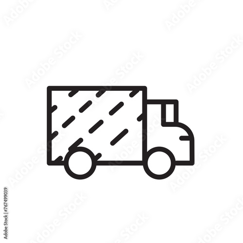 Build Fabric Truck Line Icon