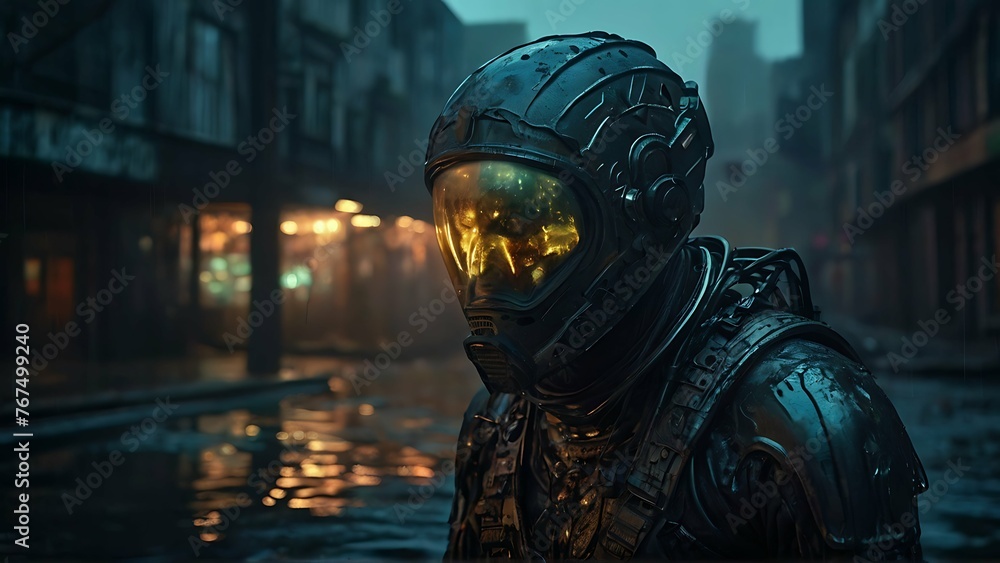 Foto de In the eerie glow of a post-apocalyptic bioluminescent holo ...