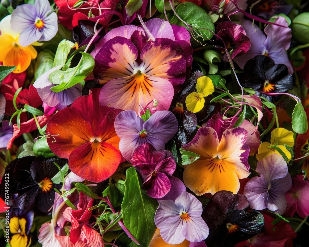 Fleurs dans un carré potager