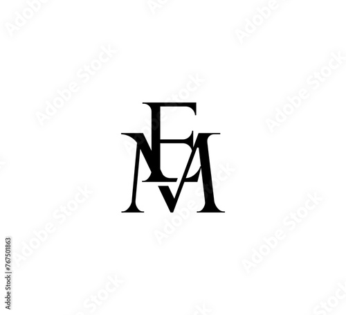 Initial Letter Logo. Logotype design. Simple Luxury Black Flat Vector EM