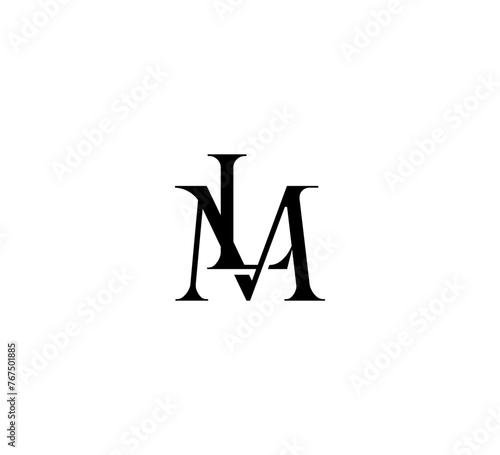 Initial Letter Logo. Logotype design. Simple Luxury Black Flat Vector LM