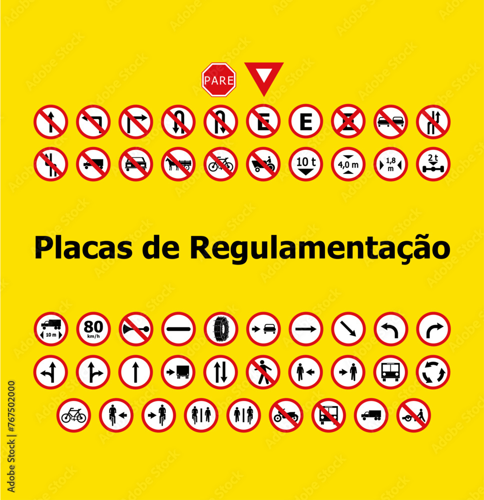 Placas de Regulamentação de trânsito