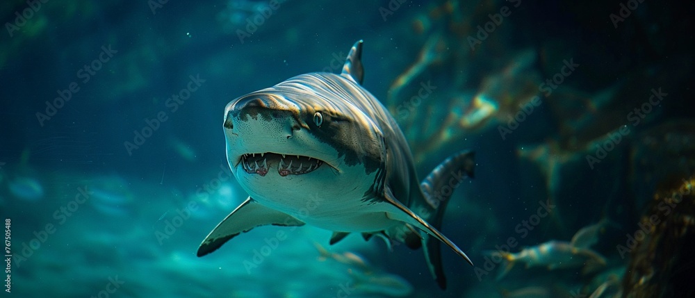 Predators Gaze Closeup of a shark, its formidable gaze and sleek form