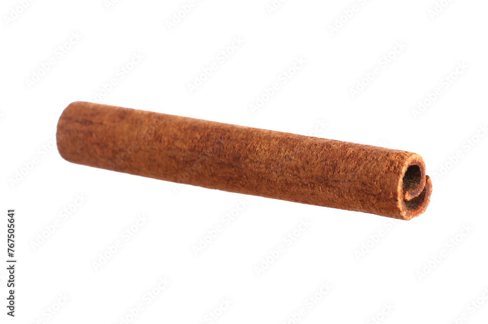 One aromatic cinnamon stick isolated on white One aromatic cinnamon stick isolated on white