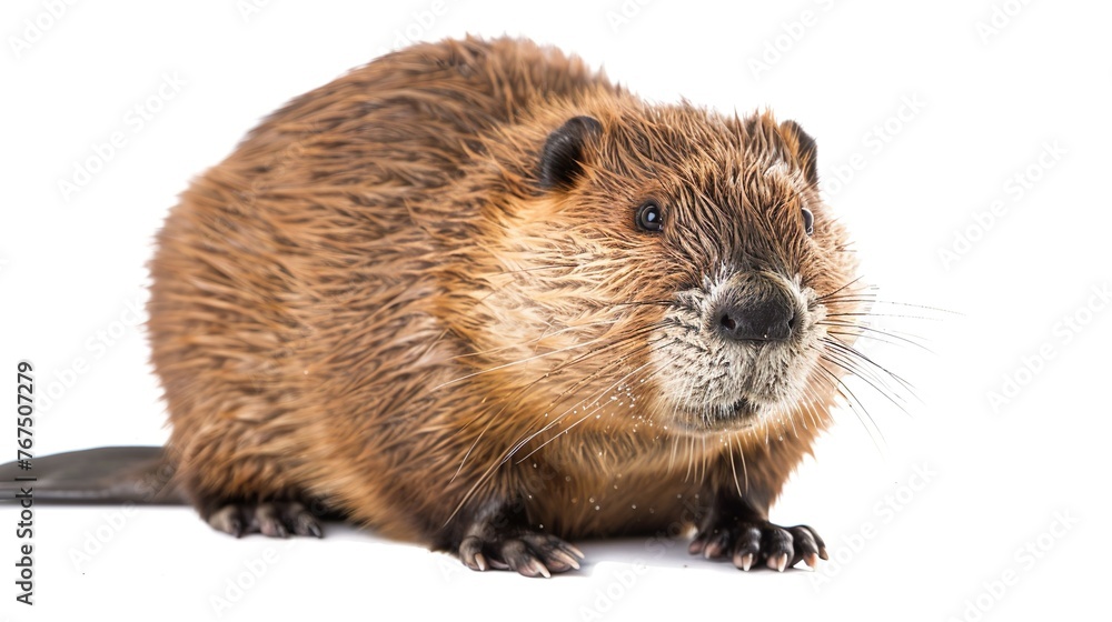 close up of a marmot in front of white background close up of a marmot in front of white background