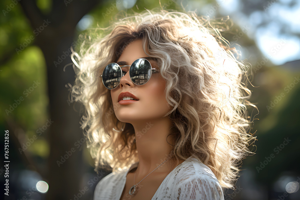 portrait of a fashionable beautiful young woman in sunglasses. glamor and trendy modern fashion portrait of a fashionable beautiful young woman in sunglasses. glamor and trendy modern fashion